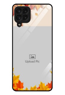 Galaxy A22 4G Photo Printing on Glass Case  - Autumn Maple Leaves Design