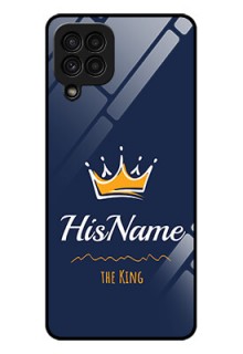 Galaxy A22 4G Glass Phone Case King with Name