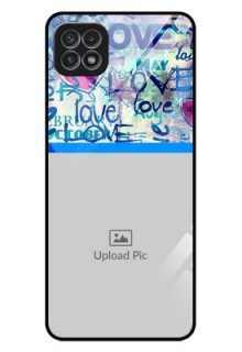 Galaxy A22 5G Custom Glass Mobile Case - Colorful Love Design