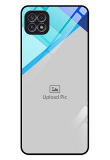 Galaxy A22 5G Custom Glass Phone Case - Blue Pattern Design