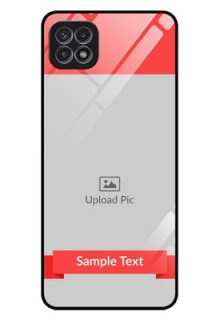 Galaxy A22 5G Custom Glass Phone Case - Simple Red Color Design