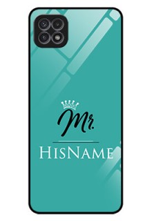 Galaxy A22 5G Custom Glass Phone Case Mr with Name