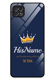 Galaxy A22 5G Glass Phone Case King with Name