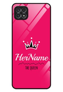 Galaxy A22 5G Glass Phone Case Queen with Name