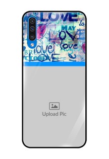 Galaxy A30s Custom Glass Mobile Case  - Colorful Love Design