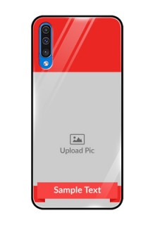 Galaxy A30s Custom Glass Phone Case  - Simple Red Color Design