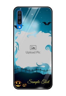 Galaxy A30s Custom Glass Phone Case  - Halloween frame design