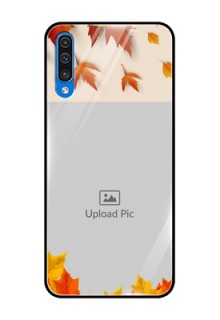 Galaxy A30s Photo Printing on Glass Case  - Autumn Maple Leaves Design