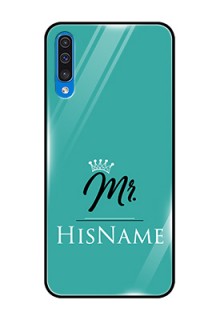 Galaxy A30s Custom Glass Phone Case Mr with Name
