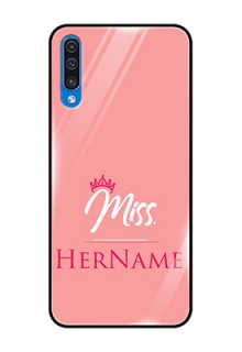 Galaxy A30s Custom Glass Phone Case Mrs with Name