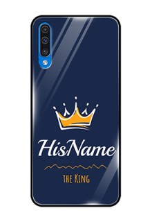 Galaxy A30s Glass Phone Case King with Name