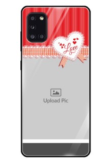 Galaxy A31 Custom Glass Mobile Case  - Red Love Pattern Design
