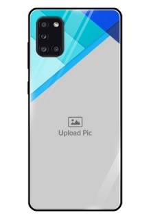 Galaxy A31 Custom Glass Phone Case  - Blue Pattern Design