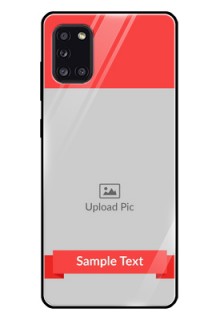 Galaxy A31 Custom Glass Phone Case  - Simple Red Color Design