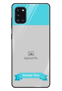 Galaxy A31 Personalized Glass Phone Case  - Simple Blue Color Design