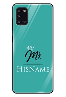 Galaxy A31 Custom Glass Phone Case Mr with Name