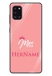 Galaxy A31 Custom Glass Phone Case Mrs with Name