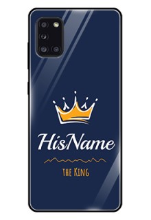 Galaxy A31 Glass Phone Case King with Name