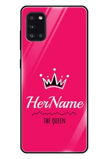 Galaxy A31 Glass Phone Case Queen with Name