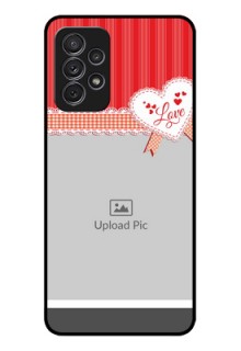 Galaxy A32 Custom Glass Mobile Case - Red Love Pattern Design