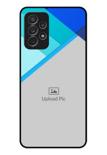 Galaxy A32 Custom Glass Phone Case - Blue Pattern Design