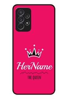 Galaxy A32 Glass Phone Case Queen with Name