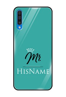 Galaxy A50 Custom Glass Phone Case Mr with Name