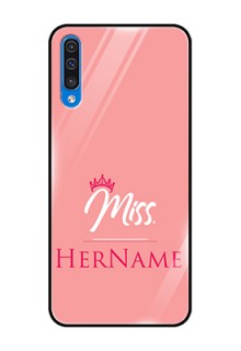 Galaxy A50 Custom Glass Phone Case Mrs with Name