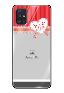 Galaxy A51 Custom Glass Mobile Case  - Red Love Pattern Design