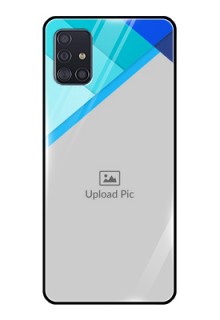 Galaxy A51 Custom Glass Phone Case  - Blue Pattern Design