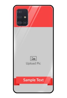Galaxy A51 Custom Glass Phone Case  - Simple Red Color Design