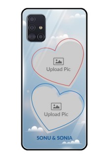 Galaxy A51 Custom Glass Mobile Case  - Blue Color Couple Design 
