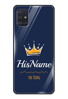 Galaxy A51 Glass Phone Case King with Name