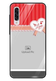 Samsung Galaxy A70 Custom Glass Mobile Case  - Red Love Pattern Design