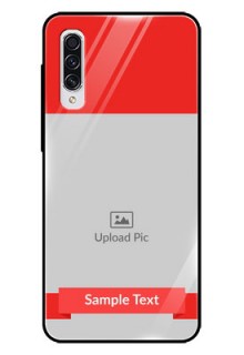 Samsung Galaxy A70 Custom Glass Phone Case  - Simple Red Color Design