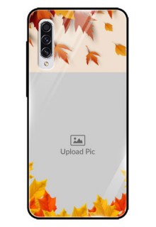 Samsung Galaxy A70 Photo Printing on Glass Case  - Autumn Maple Leaves Design
