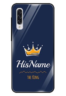Galaxy A70 Glass Phone Case King with Name