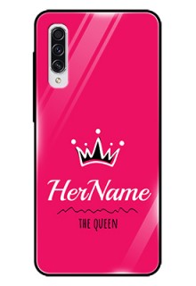 Galaxy A70 Glass Phone Case Queen with Name