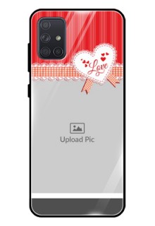 Galaxy A71 Custom Glass Mobile Case  - Red Love Pattern Design