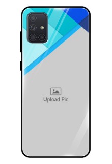 Galaxy A71 Custom Glass Phone Case  - Blue Pattern Design