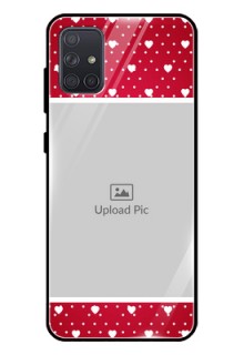 Galaxy A71 Photo Printing on Glass Case  - Hearts Mobile Case Design