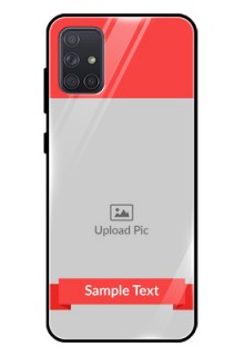 Galaxy A71 Custom Glass Phone Case  - Simple Red Color Design