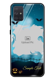 Galaxy A71 Custom Glass Phone Case  - Halloween frame design