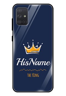 Galaxy A71 Glass Phone Case King with Name