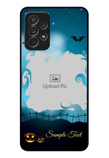Galaxy A72 Custom Glass Phone Case - Halloween frame design