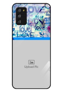 Galaxy F02s Custom Glass Mobile Case  - Colorful Love Design