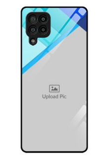 Galaxy F22 Custom Glass Phone Case  - Blue Pattern Design