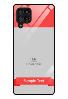 Galaxy F22 Custom Glass Phone Case  - Simple Red Color Design
