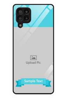 Galaxy F22 Personalized Glass Phone Case  - Simple Blue Color Design