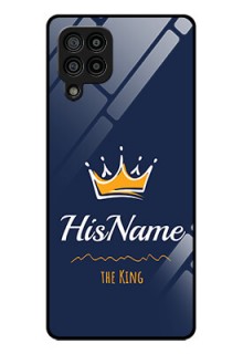 Galaxy F22 Glass Phone Case King with Name